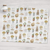 ガーデニング必要不可欠な水の色ひまわりパターン 薄葉紙