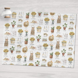 ガーデニング必要不可欠な水の色ひまわりパターン 薄葉紙