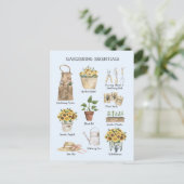 ガーデニング必須ひまわりガーデンのツール青 ポストカード (スタンド正面)