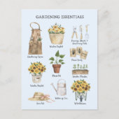 ガーデニング必須ひまわりガーデンのツール青 ポストカード (正面)