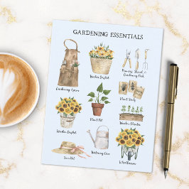 ガーデニング必須ひまわりガーデンのツール青 ポストカード