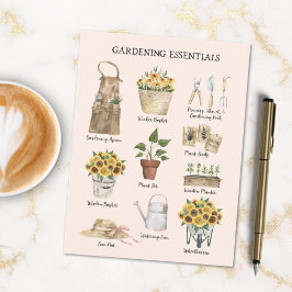 ガーデニング必須ひまわりガーデン用具クリーム ポストカード