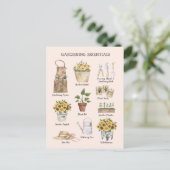 ガーデニング必須ひまわりガーデン用具クリーム ポストカード (スタンド正面)