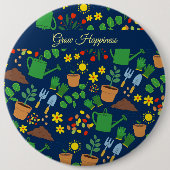 ガーデニング愛好家ガーデニング植物愛好家の園芸栽培 缶バッジ (正面)