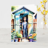 ガーデニング愛好家ハッピーバースデー カード (黄色い花)