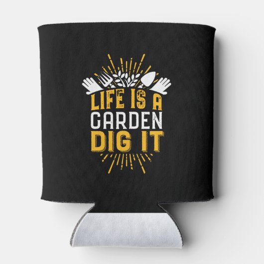 ガーデニング感動的引用文ライフそれを掘る庭 缶クーラー (裏面)