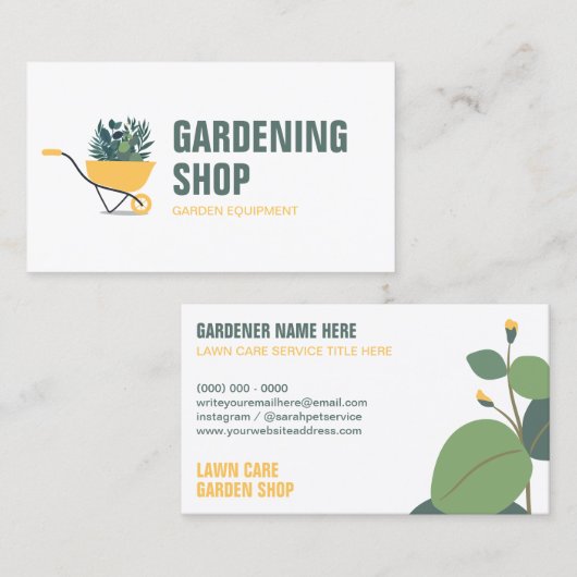 ガーデニング気に芝生サービス芝刈り機 名刺 (正面/裏面)