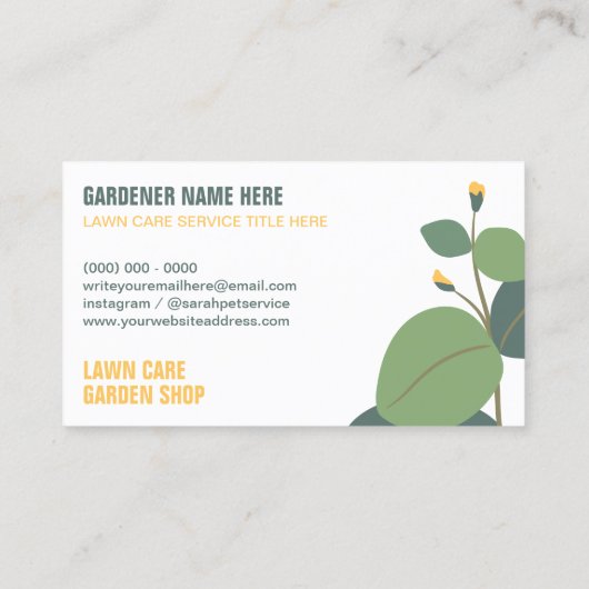 ガーデニング気に芝生サービス芝刈り機 名刺 (裏面)