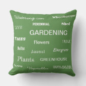 ガーデニング用語の枕 ガーデナー 緑の庭の愛好家 クッション (正面)
