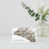 ガーデニング芝生と温室の土地と庭園 名刺 (スタンド正面)