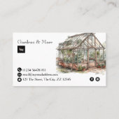 ガーデニング芝生と温室の土地と庭園 名刺 (裏面)