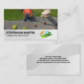 ガーデニング草刈り芝生 | 造園ロゴ 名刺 (正面/裏面)