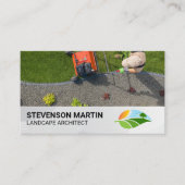 ガーデニング草刈り芝生 | 造園ロゴ 名刺 (正面)