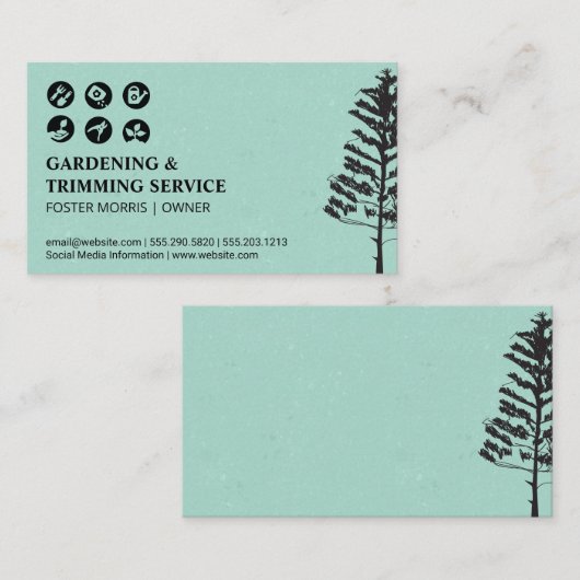 ガーデニング設備ツールアイコン |ツリー 名刺 (正面/裏面)