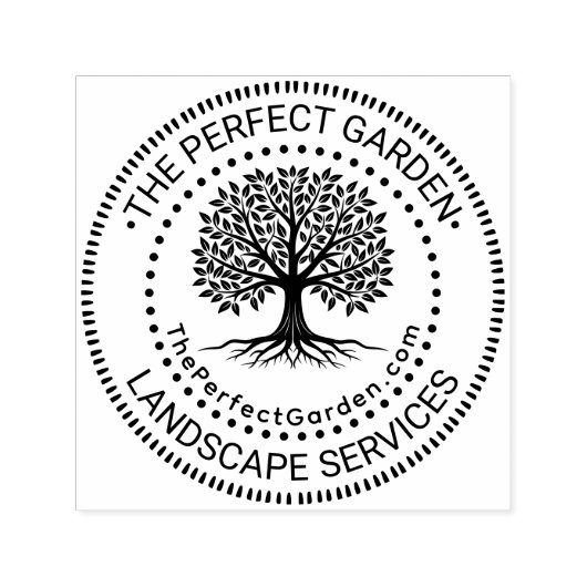 ガーデニング造園サービス名イニシャルURL セルフインキングスタンプ (デザイン)