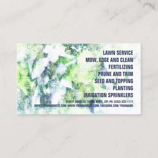 ガーデニング造園気に芝生自然建築家 名刺 (裏面)