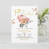 ガーデニング ピンク パンプキン 秋の恋 ブライダルシャワー 招待状 (スタンド正面)