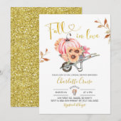 ガーデニング ピンク パンプキン 秋の恋 ブライダルシャワー 招待状 (正面/裏面)