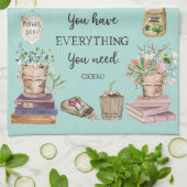 ガーデニング&ライブラリ引用文フローラガーデン キッチンタオル (折り畳み)