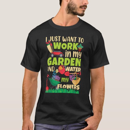 ガーデニング 庭 植物 花 Tシャツ (正面)