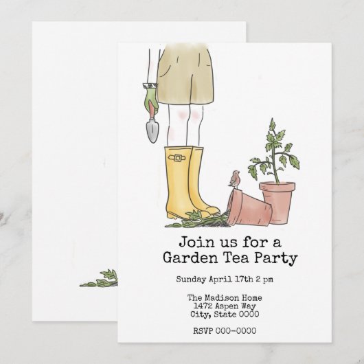 ガーデニング 招待状 (正面/裏面)
