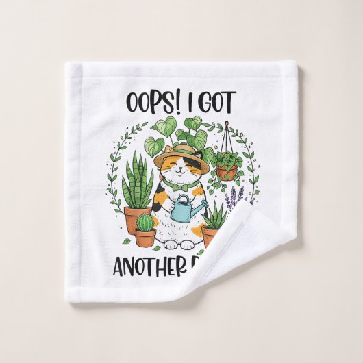 ガーデニング 植え付け 猫 おっとまた植物を手に入れてしまった ウォッシュタオル (ウォッシュタオル)