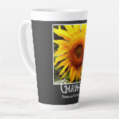 ガーデニング – 殺人は悪いヒマワリおもしろいー カフェラテマグ (左アングル)