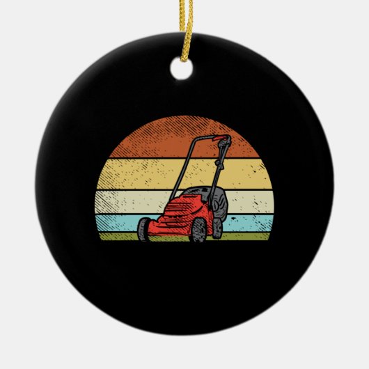 ガーデニング – 芝刈機 セラミックオーナメント (正面)