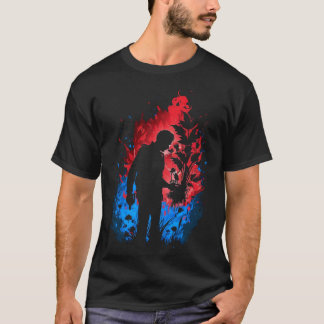 ガーデニング 4\庭師 造園師 炎 リトロ Tシャツ