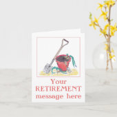 ガーデニン絵を描グの退職時の折り畳み挨拶状 カード (黄色い花)