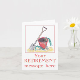 ガーデニン絵を描グの退職時の折り畳み挨拶状 カード