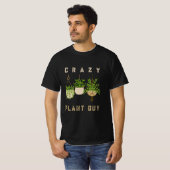 ガーデニ熱狂するング愛好家の植物の男 Tシャツ (正面フル)