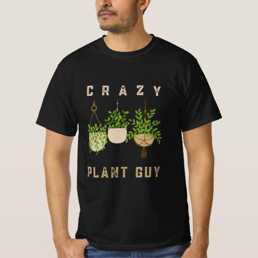 ガーデニ熱狂するング愛好家の植物の男 Tシャツ (正面)