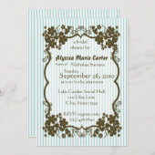 ガーデビクトリアンン/ブルーストライプ 招待状 (正面/裏面)