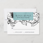 ガーデモダンン |ターコイズ |フローラウェディングRSVP 出欠カード (正面)