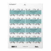 ガーデモダンン |ターコイズ |フローラ結婚ー ラベル (フルシート)