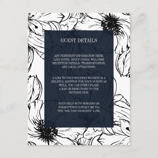 ガーデモダンン |ブルーフローラ結婚ズ詳細 エンクロージャーカード (正面)