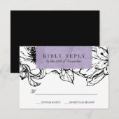 ガーデモダンン |ラベンダー |フローラウェディングRSVP 出欠カード (正面/裏面)