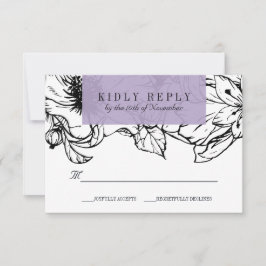 ガーデモダンン |ラベンダー |フローラウェディングRSVP 出欠カード