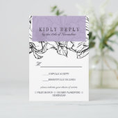 ガーデモダンン |ラベンダ結婚ーの食事の選択RSVP 出欠カード (スタンド正面)