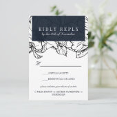 ガーデモダンン |青 |さんの結婚食事の選択RSVP 出欠カード (スタンド正面)