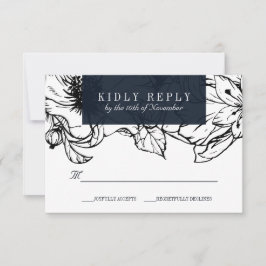 ガーデモダンン |青 |フローラウェディングRSVP 出欠カード