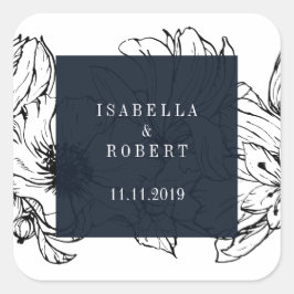 ガーデモダンン |青 |フローラ結婚ー スクエアシール