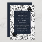 ガーデモダンン |青 |フローラ結婚ー 招待状 (正面/裏面)