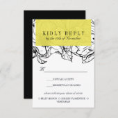 ガーデモダンン |黄色結婚の食事の選択RSVP 出欠カード (正面/裏面)