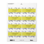 ガーデモダンン |黄色 |フローラ結婚ー ラベル (フルシート)