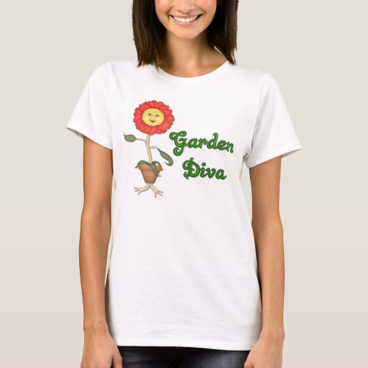 ガーデンおもしろいディバ Tシャツ (正面)