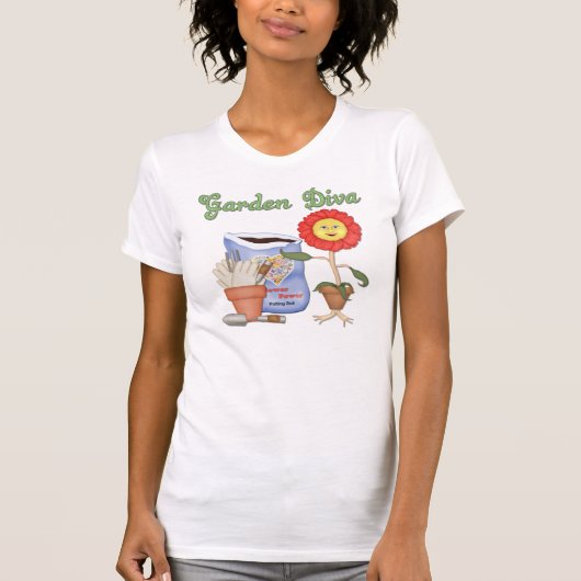 ガーデンおもしろいディバ Tシャツ (正面)