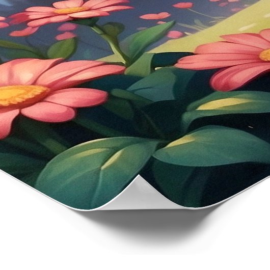 ガーデンお洒落で愛らしい一角獣 ポスター (角)