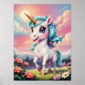 ガーデンお洒落で愛らしい一角獣 ポスター (正面)